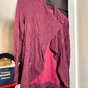Maurices burgundy color cross over sweater/jacket